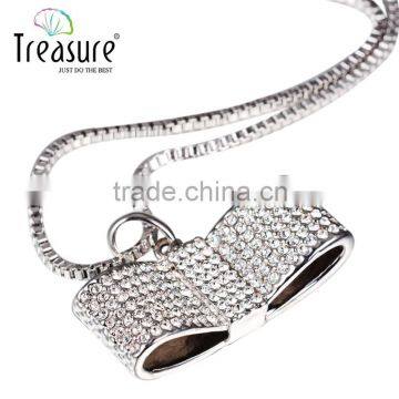 Foreign Trade Big-name Fashion Jewelry Temperament Full of Diamond Alloy Necklace Silver Necklace Wholesale European and America photo-3