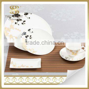 Pakistani fine china colorful gold plated dinnerware sets