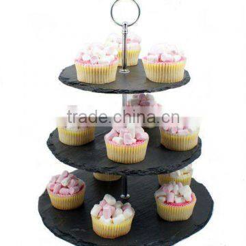 2012 hot sale 3 tier slate cake stand wedding cake stand