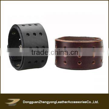 Wholesale new design wide leather cuff mens bracelets