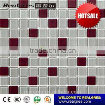 China factory price Discount blue mix white common glass mosaic tile