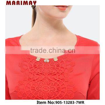 2015 New Images of Ladies Casual Tops Lace Casual Shirt photo-6