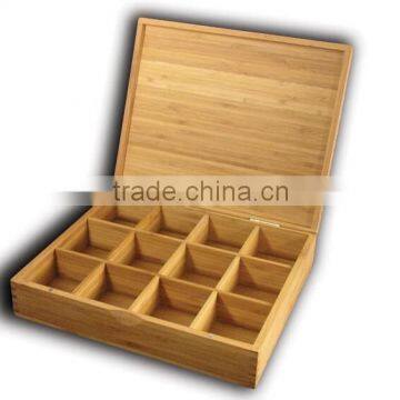 Wooden tea box with 12 compartments (WT-1405)