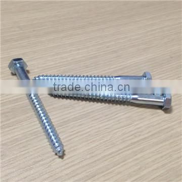 Zinc plated hex head wood screw