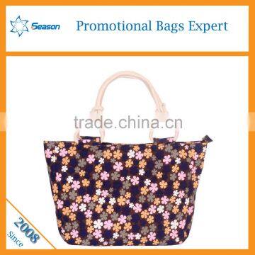Custom Flowers Promotional Canvas Tote Shopping Cotton Canvas Bag photo-4