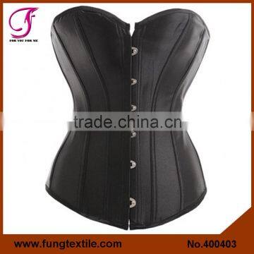 400401 Woman Sexy Satin Solid Plus Size Steel Boned Corsets UK photo-3