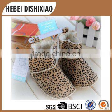 Wholesale Winter Leopard Baby shoes Fur Warm Baby Boots