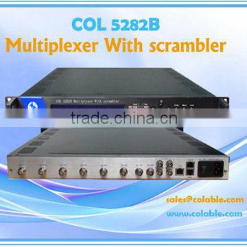 Multiplexer, scrambler, 8 channel video multiplexer, digital video multiplexer, demodulator