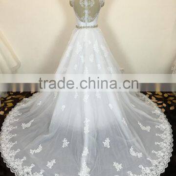 (MY20160602) Lace Mermaid Wedding Dresses With Detachable Train 2016 photo-5