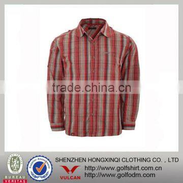 100% Cotton Twill Plaids Casual Long Sleeve Outdoor Shirts For Men