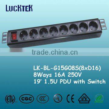 PDU German 8 Ways with Switch