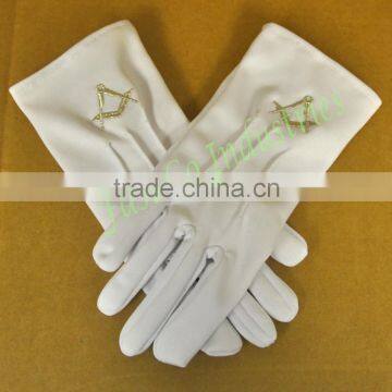 New Style 70% Niylon and 30% Cotton Mix white Cotton Gloves with Embroidered