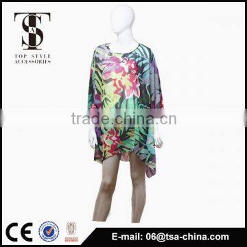 2016 summer new arrive chiffon fashion print beach girls without dress