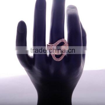 >>>2016 YIWU T&J Hot Sale Women Fashion Korean Style Rings Gold Plated Wave Rhinestone Crystal Rings for Lady/