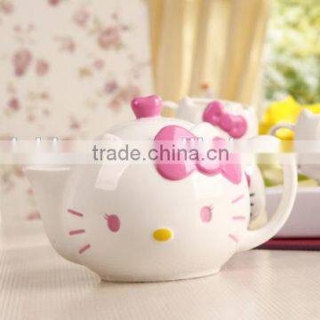 Creative Lovely Cartoon Pink Red Hello Kitty Cat Gift Ceramic Teapot and Mug 5 in 1 Set photo-5