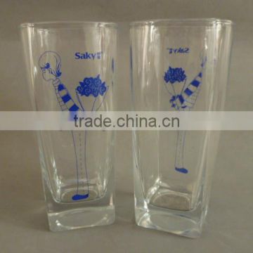 glass cup with character