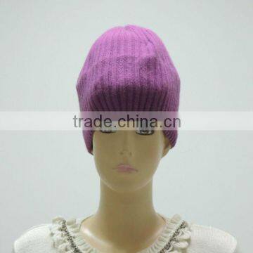 TYH002 Fashion violet all wool knitted hat for girl