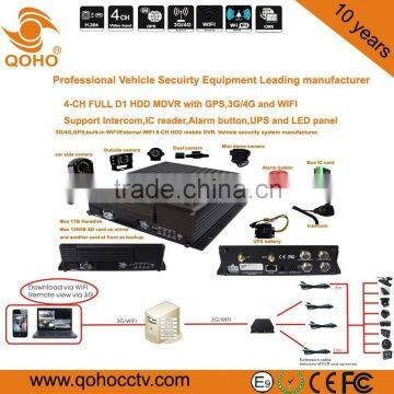 HDD 8-channel Vehicle Mobile Dvr ,GPS And External Wifi Support Bus IC Reader