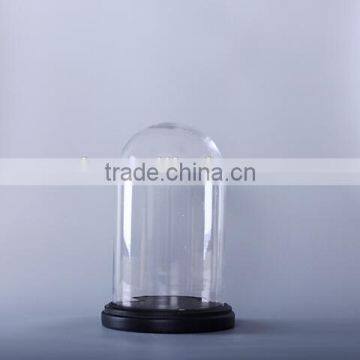 glass cloche bell jar with black MDF base