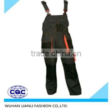 padding black casual thick bib pants for men