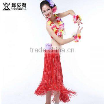 Wuchieal Sexy Hawaii Hula Skirt Costume, Belly Dance Costume in Festival Ceremony photo-4