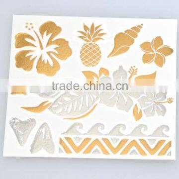 Wholesale Radiant Metallic Water Transfer Body Tattoos Flash Gold Body Art Tattoos Fake Jewelry Tattoos Manufacturer photo-4