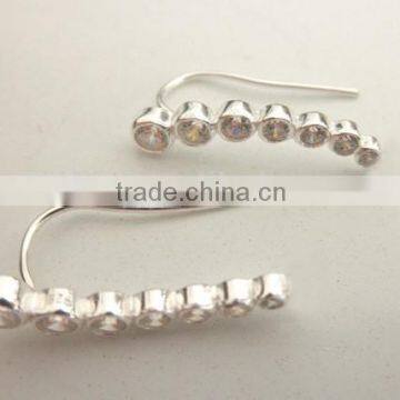 Fashion 925 Sterling Silver CZ Ear Pins Earring Jewelry photo-3