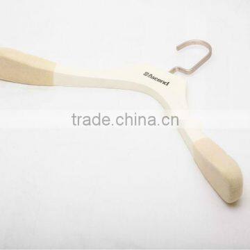 ASDC11 FLOCKING WHITE WOODEN COAT HANGER