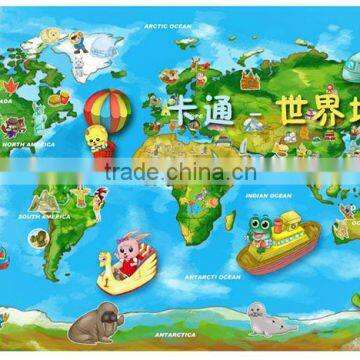 Carton Colorful decal DIY world map wall stickers