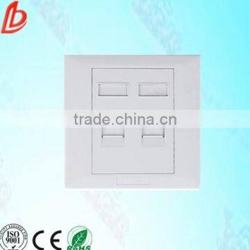 2016 China supply RJ45 wall jack faceplate, two port/hole rj45 faceplate with free sample