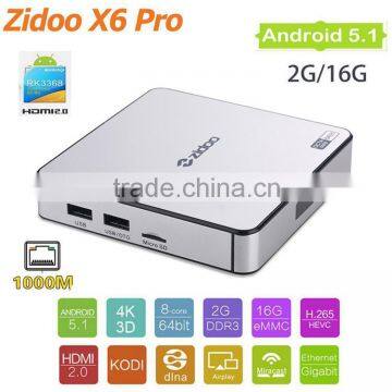 Zidoo X6 PRO TV Box RK3368 Octa Core Dual Band WIFI 4K KODI Android 5.1 TV Box photo-2