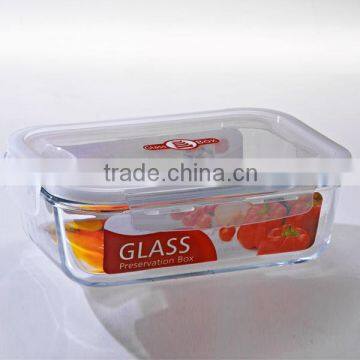 1000ML Food Use and Storage Boxes&Bins Type Rectangular airtight Glass food storage Container with silicone seal