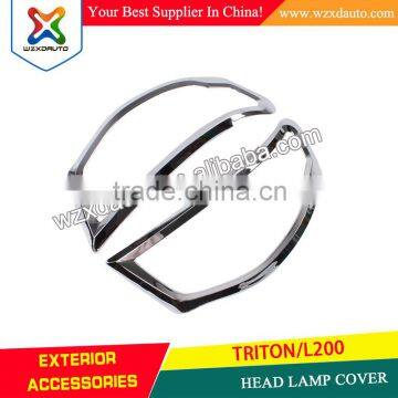 SET CHROME LH RH HEAD LAMP LIGHTS COVER HEAD LAMP COVER FOR MITSUBISHI TRITON/L200 TRITON L200 2006