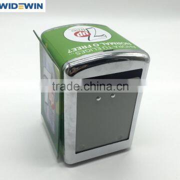 Custom Printed Metal Bar Napkin Dispenser With Menu Stand / Napkin Holder / Tissue Box