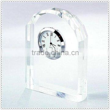 Arch Blank Optical Crystal Clock For Wedding Souvenir Gifts