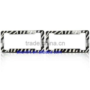 Zebra License Plate Frames (Set of Two) Made of Plastic