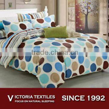 polka dots aqua brown blue printed duvet quilt covers bedding sets with pillow cases
