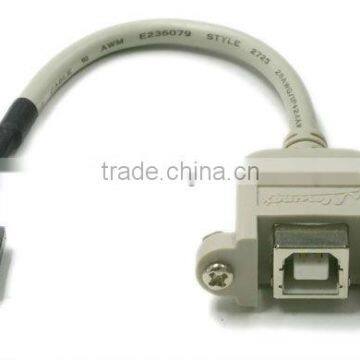 Panel mount USB 2.0 cable panel mount B female socket to 5 pin housing