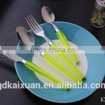 72 PCS Home Plastic Handle Stainless Steel Flatware Set KX-P022 photo-5