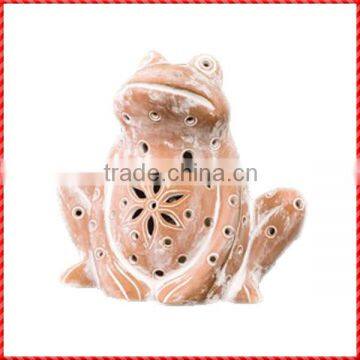 High quality frog design custom terracotta clay lantern