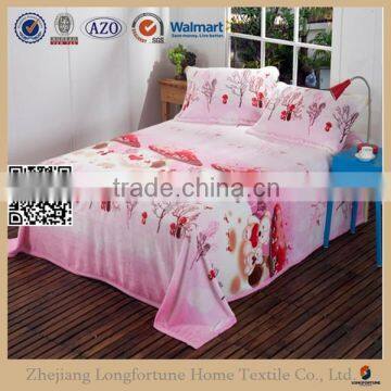2015 Manufactory Wholesale 100%polyester Home Textile Organic Swaddle Blanket Kid Bed Sheet Set