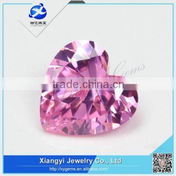 China hot sales items pink heart shape diamond cut lab created cubic zirconia