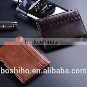 Hot Wholesale Vintage Genuine Leather Magic Slim wallet id business card holder