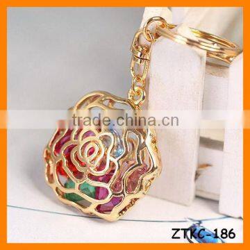 2014 Hot Selling Hollow Rose Flower Keychain , Bag Pendant ZTKC-186