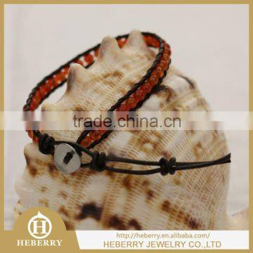 crystal avenue fashion ball plain leather wrap bracelets and bracelet