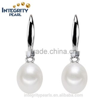 8mm drop classical simple design natural freshwater pearl earring jewelry