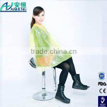 Hair cutting pe cape/disposable pe cape/machine made cheap cape poly