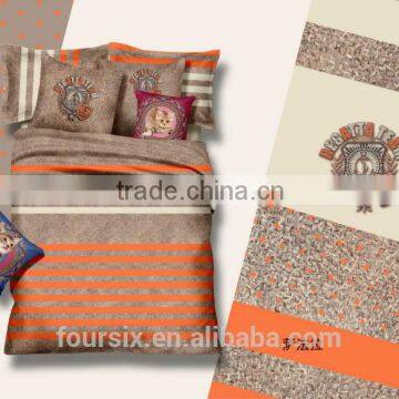 100% cotton reactive printed high quality brushed fabric bedding sets