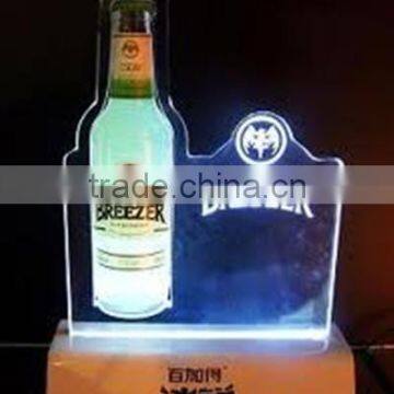 acrylic LED beer bar display holder with MDF base