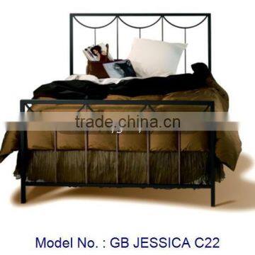 Country Style Metal Double Bed With Latest Simple Designs For Home Bedroom Furniture In Antique Appearance